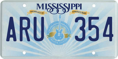 MS license plate ARU354