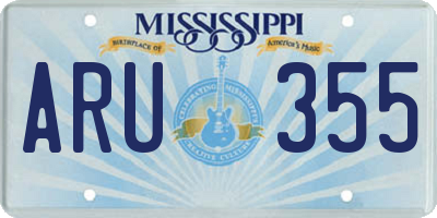 MS license plate ARU355