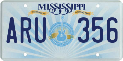 MS license plate ARU356