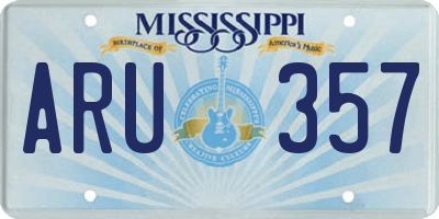 MS license plate ARU357
