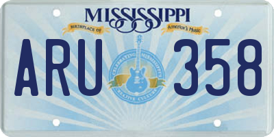MS license plate ARU358
