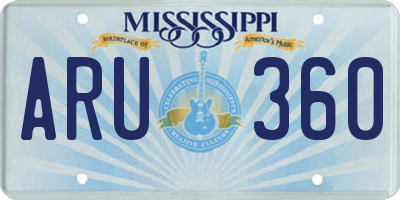 MS license plate ARU360