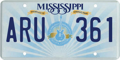 MS license plate ARU361