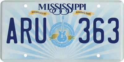 MS license plate ARU363