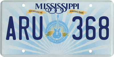 MS license plate ARU368
