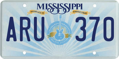 MS license plate ARU370