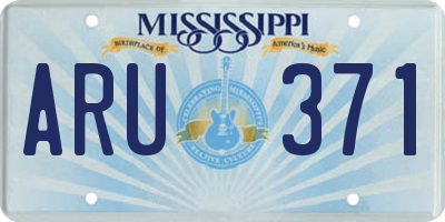 MS license plate ARU371