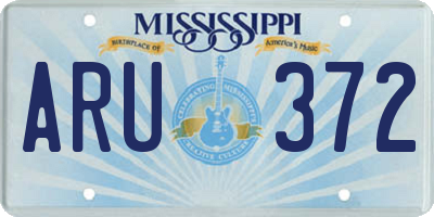 MS license plate ARU372