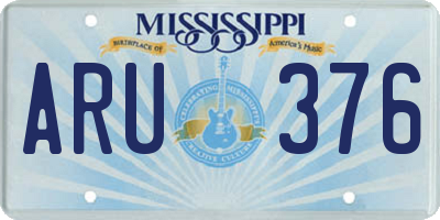 MS license plate ARU376