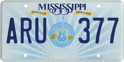 MS license plate ARU377