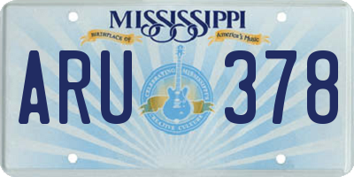 MS license plate ARU378