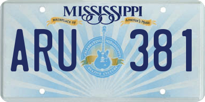 MS license plate ARU381