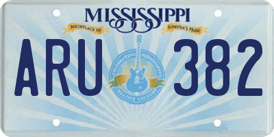 MS license plate ARU382