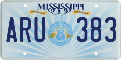 MS license plate ARU383