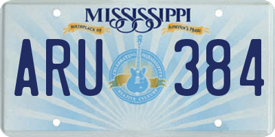 MS license plate ARU384