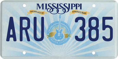 MS license plate ARU385