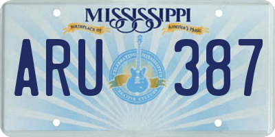 MS license plate ARU387