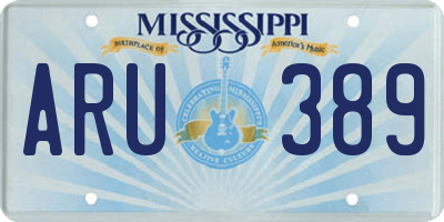 MS license plate ARU389