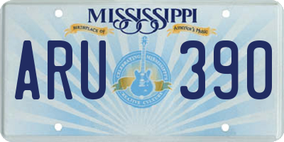 MS license plate ARU390