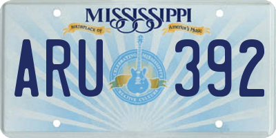 MS license plate ARU392