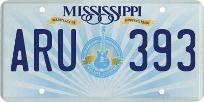 MS license plate ARU393