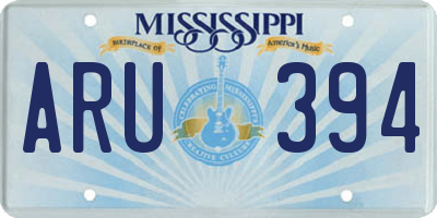 MS license plate ARU394