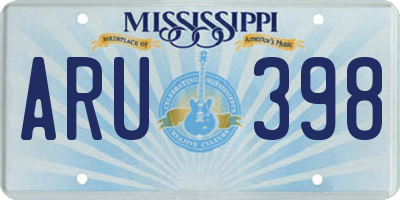 MS license plate ARU398