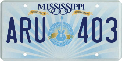 MS license plate ARU403