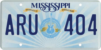 MS license plate ARU404