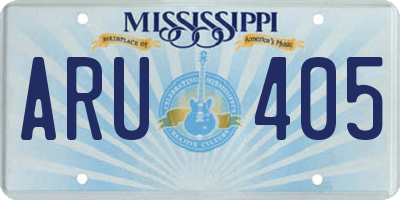 MS license plate ARU405