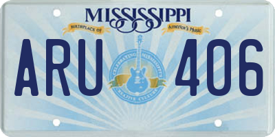 MS license plate ARU406