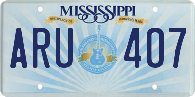 MS license plate ARU407