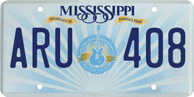 MS license plate ARU408