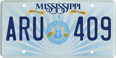 MS license plate ARU409