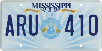 MS license plate ARU410