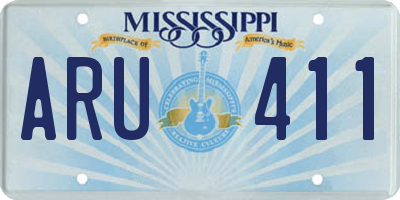 MS license plate ARU411