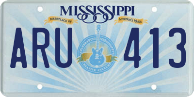MS license plate ARU413