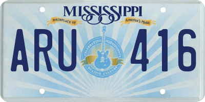 MS license plate ARU416