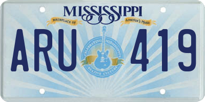 MS license plate ARU419
