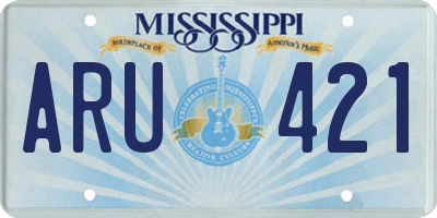 MS license plate ARU421