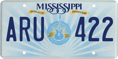 MS license plate ARU422