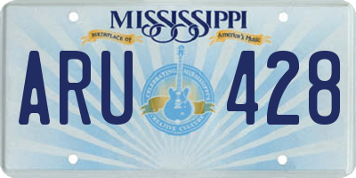 MS license plate ARU428