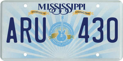 MS license plate ARU430