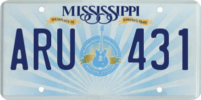 MS license plate ARU431