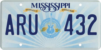 MS license plate ARU432