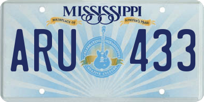 MS license plate ARU433