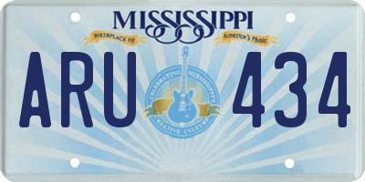 MS license plate ARU434