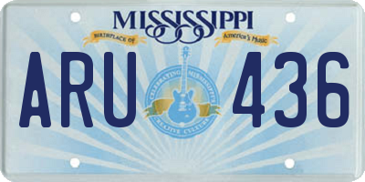 MS license plate ARU436