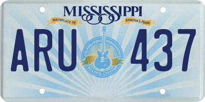 MS license plate ARU437