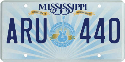 MS license plate ARU440